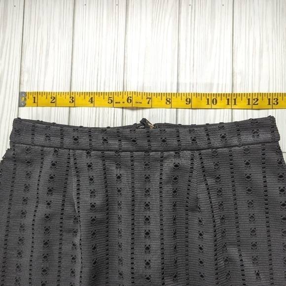 Anthropologie Moulinette Soeurs Perforated Fit & Flare Skirt in Black Size Small - Picture 7 of 12